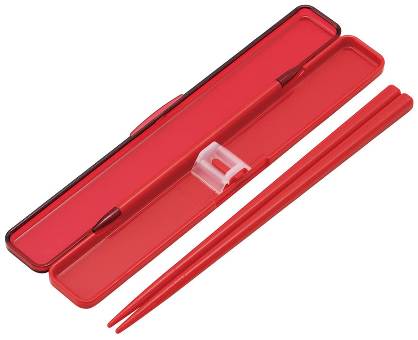 Skater Adult Chopsticks Set Cherry Red 18cm with Case Made in Japan Antibacterial - ABC3AG-A