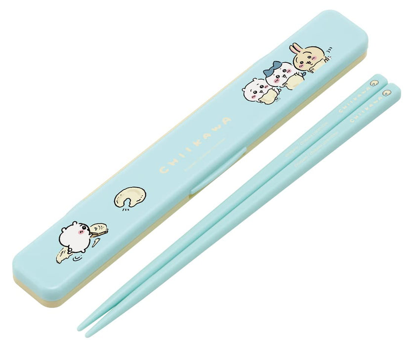Skater Chiikawa 18cm Antibacterial Chopsticks and Case Set for Adults Made in Japan