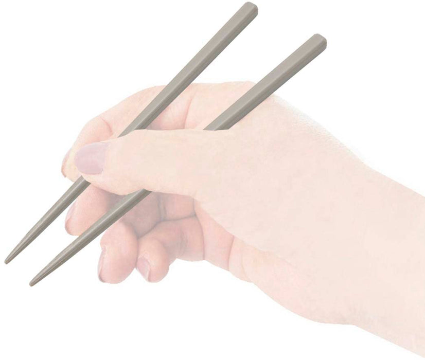 Skater 18cm Antibacterial Adult Chopsticks and Case Set in Mauve Gray - Made in Japan