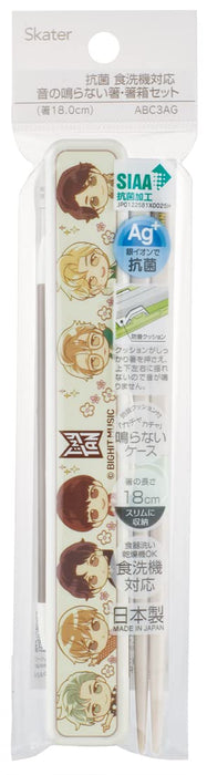 Skater Adult Antibacterial 18cm Chopsticks & Case Set Made in Japan - Tinytan ABC3Ag-A