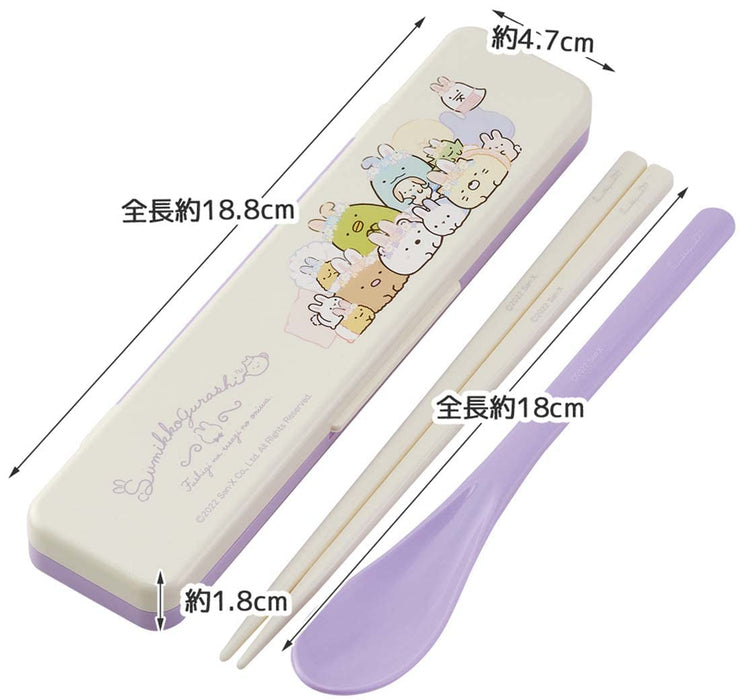 Skater Sumikko Gurashi Kaninchen Garten Essstäbchen Löffel Set 18cm antibakteriell Japan