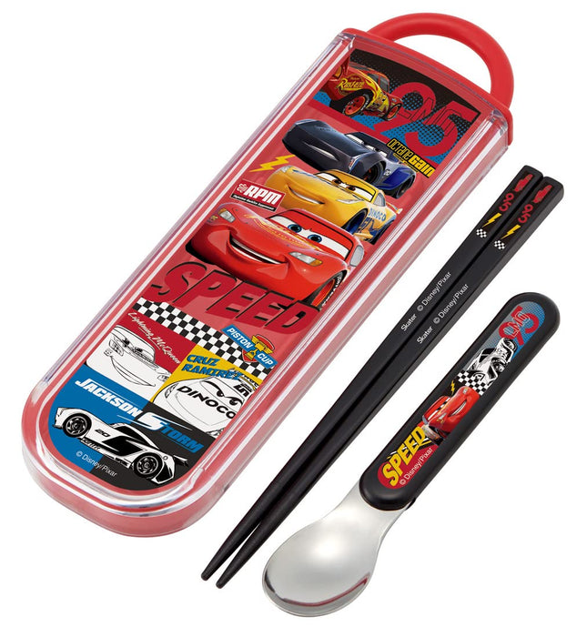 Skater Disney Cars 22 Chopsticks & Spoon Set Antibacterial Made in Japan