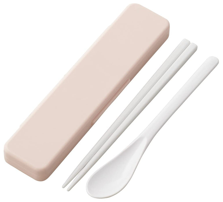 Skater 18cm Antibacterial Chopsticks and Spoon Set Dull Pink - Made in Japan
