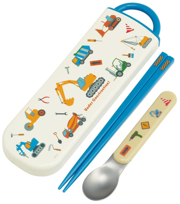 Skater Antibacterial Chopsticks and Spoon Set Working Car Design Made in Japan - Cca1Ag-A