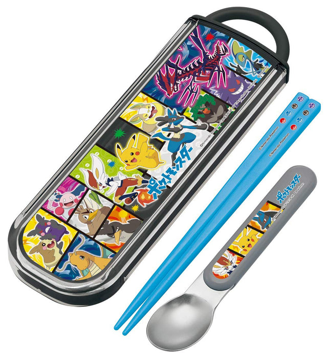 Skater Pokemon 21 Pocket Monsters Chopsticks and Spoon Set - Made in Japan