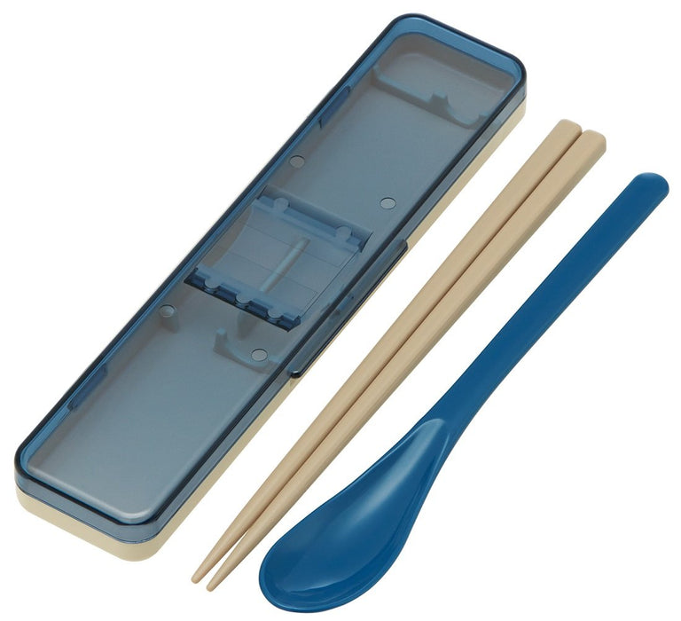 Skater Navy Retro French Chopsticks and Spoon Set Made in Japan - CCS3SA-A