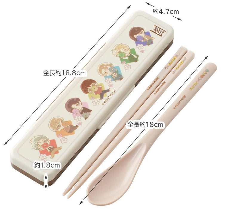 Skater Tinytan 18cm Antibacterial Adult Chopsticks and Spoon Set Made in Japan