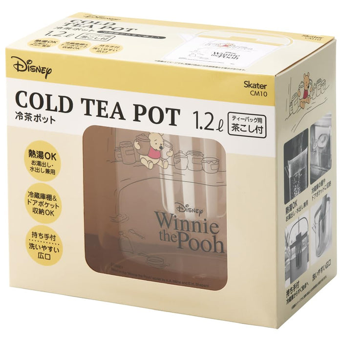 Skater 1.2L Heat-Resistant Cold Tea Pot with Strainer Disney Winnie The Pooh Café Water Bottle