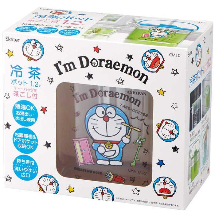 Skater 1.2L Doraemon Cold Tea Pot with Strainer - Perfect Tool for Tea Lovers