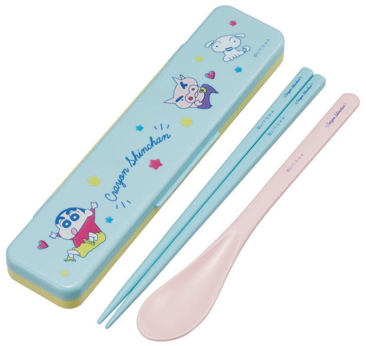 Skater Chopsticks and Spoon Set 18cm Antibacterial Crayon Shin-Chan Made in Japan