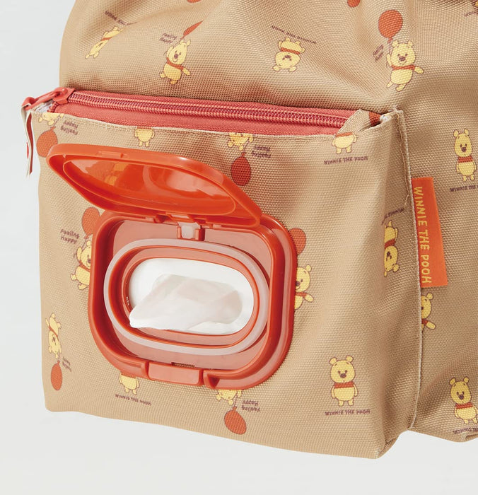Skater Winnie The Pooh Drawstring Diaper Bag with Wipe Pocket Kbopc1-A