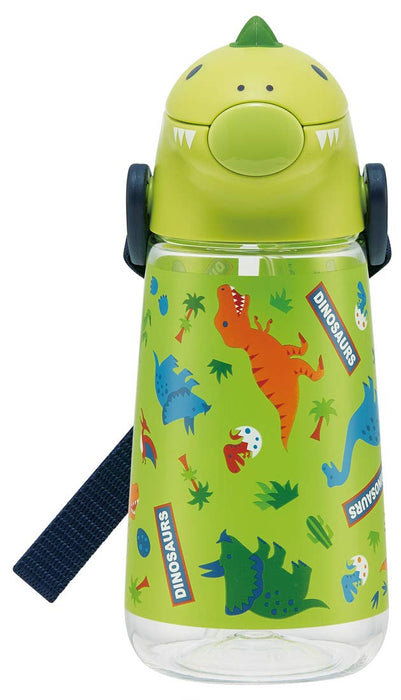 Skater Dinosaurier-Wasserflasche – 420 ml gestanzte Flasche mit Strohhalm Pshc4Dk-A