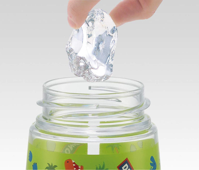 Skater Dinosaurier-Wasserflasche – 420 ml gestanzte Flasche mit Strohhalm Pshc4Dk-A