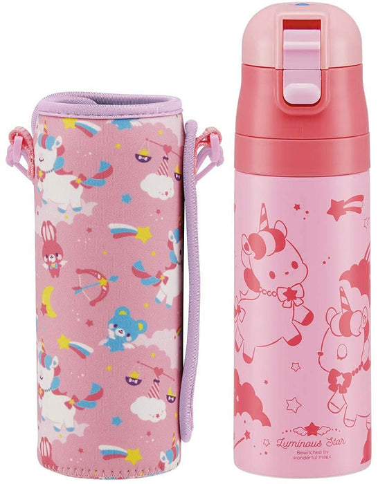 Skater Unicorn Girl Stainless Steel Direct Drinking Water Bottle 470Ml with Cover