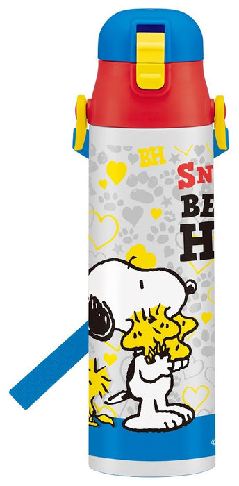 Skater Snoopy Beagle Hug Wasserflasche aus Edelstahl, 770 ml, Peanuts SDC8
