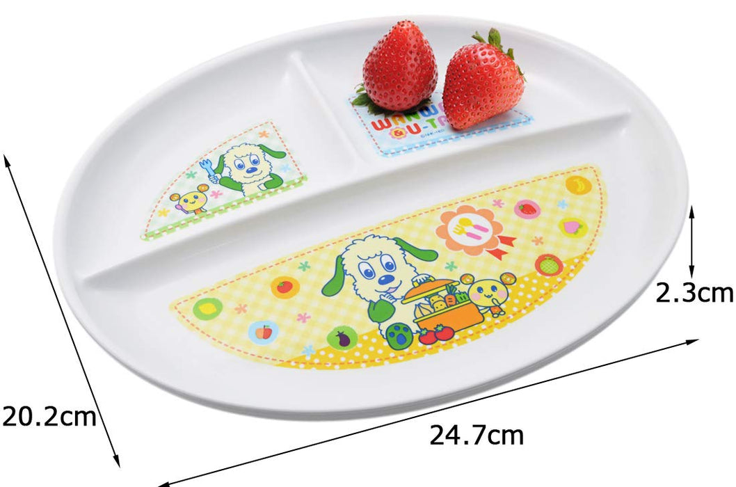 La patineuse Inai Inai Baa ! Assiette à déjeuner lavable au lave-vaisselle 20,2 cm x 24,7 cm Fabriquée au Japon XP17