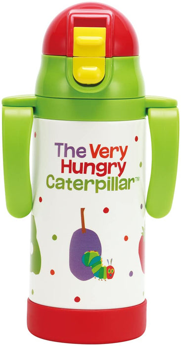 Skater 350ml Stainless Steel Baby Water Bottle with Double Handle and Straw - Very Hungry Caterpillar Design