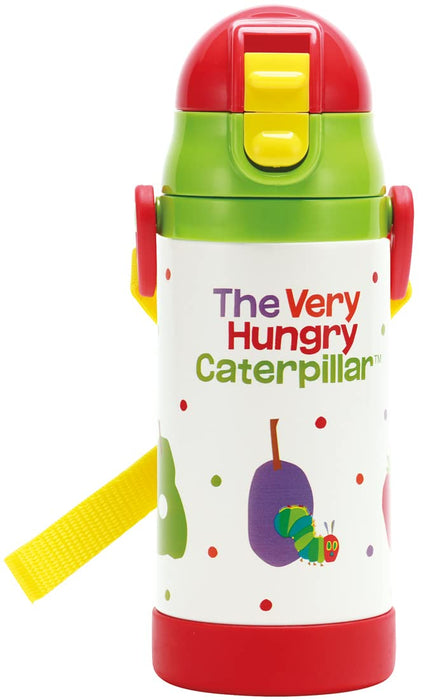 Skater 350ml Stainless Steel Baby Water Bottle with Double Handle and Straw - Very Hungry Caterpillar Design