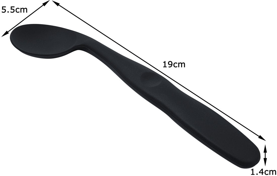 Skater Curved Neck Black Spoon - Easy-To-Scoop Design - Stcs1 Model