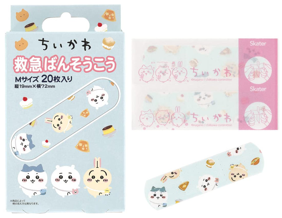 Skater Medium Size Chiikawa First Aid Bandages 20 Pieces - Made in Japan