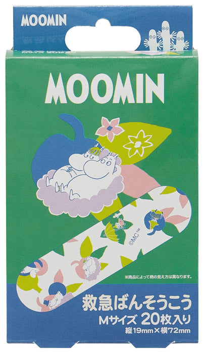 Skater Moomin Medium Size First Aid Bandages 20 Pieces - Made in Japan