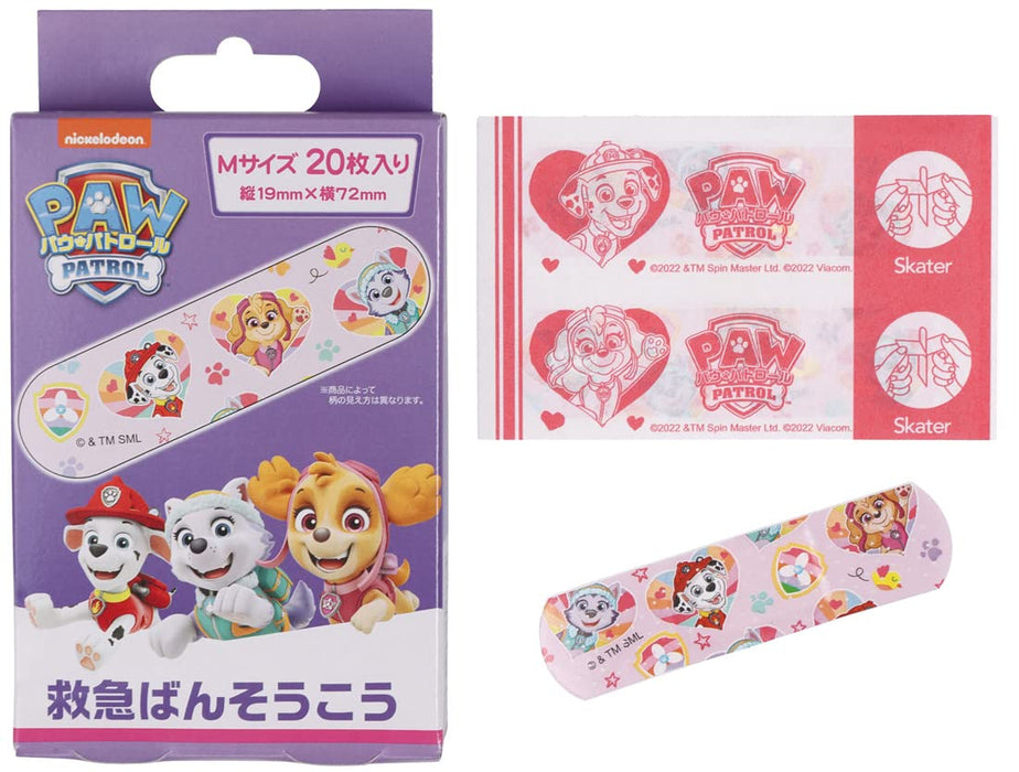 Skater Paw Patrol Medium Size First Aid Bandages 20 Count Qqb1-A Made in Japan