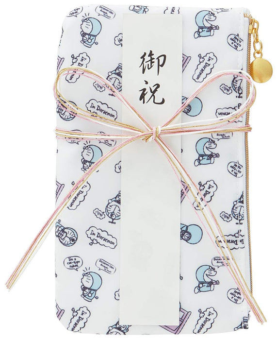 Pochette cadeau bleue Skater Doraemon avec enveloppe intérieure Mizuhiki et bandes de papier CRP1