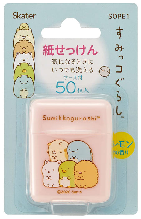 Skater Sumikko Gurashi Portable Hand Soap 50 Paper Sheets with Case