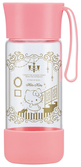Skater 400ml Heat-Resistant Glass Mug Bottle with Cover - Hello Kitty Design