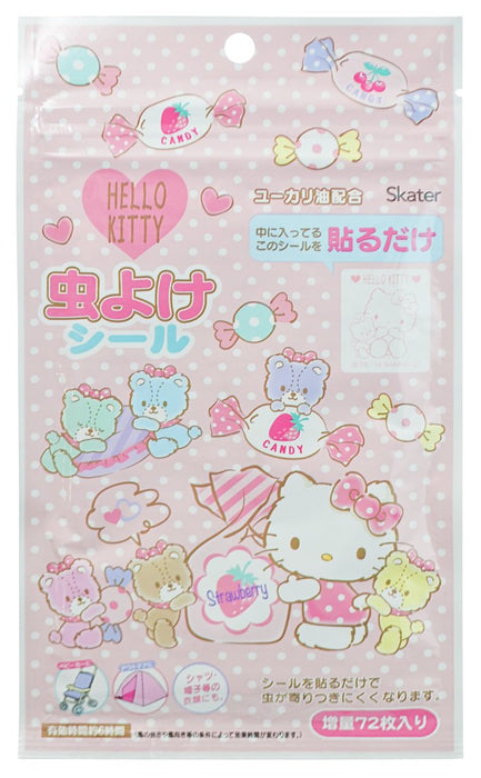 Skater Hello Kitty Insektenschutz-Aufkleber, 72 Blätter, 11,4 x 19,5 x 0,4 cm, hergestellt in Japan