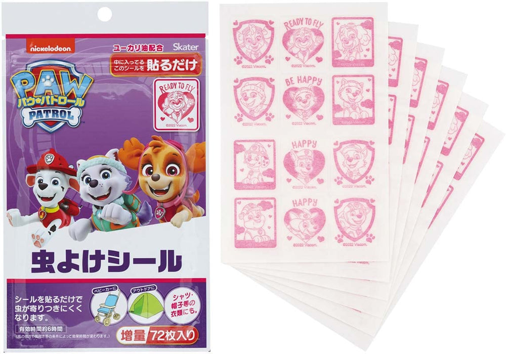 Skater Paw Patrol Rescue Insect Repellent Stickers 72 Sheets 11.4x19.5x0.4cm Myp5-A Made in Japan