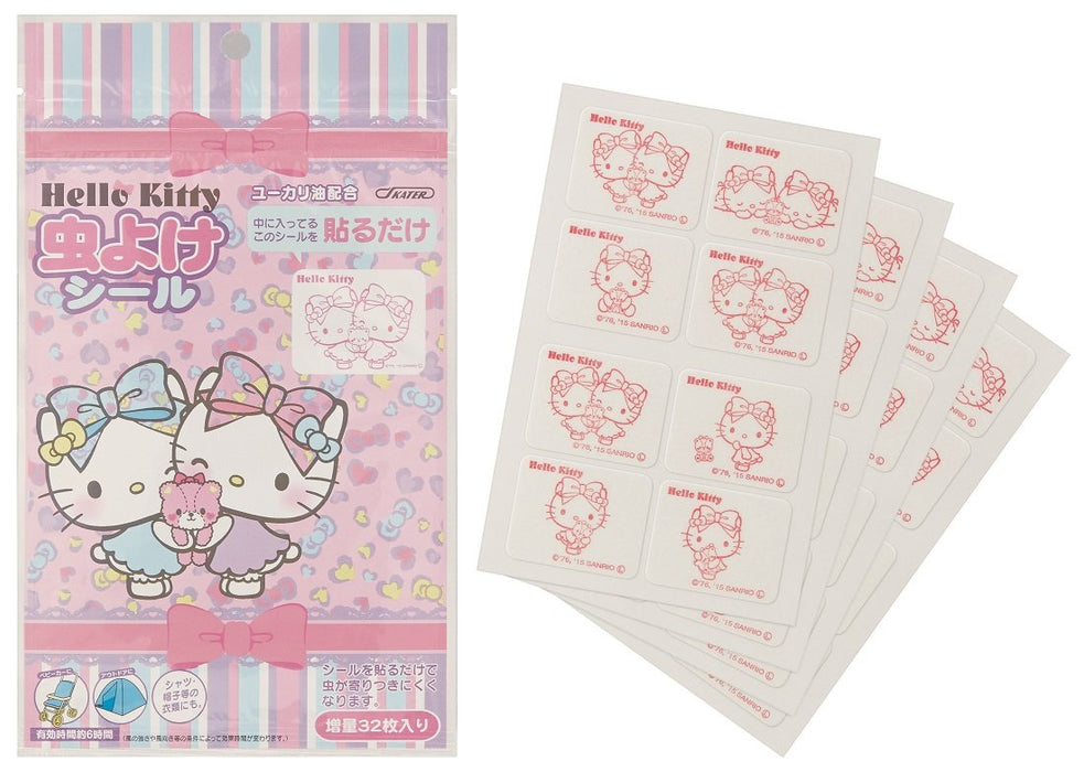 Skater Hello Kitty Leopard Insect Repellent Stickers 32 Pack Made in Japan