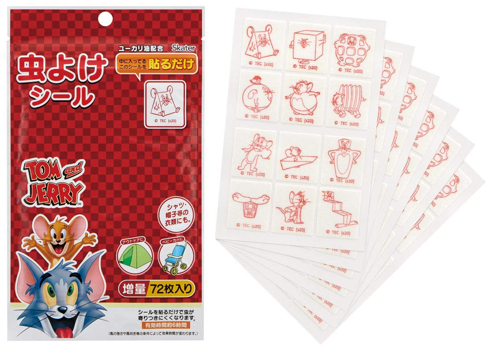 Skater Tom & Jerry 72 Sheets Insect Repellent Stickers Made in Japan - Myp5