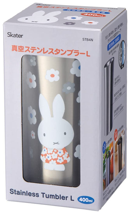 Skater 400ml Insulated Stainless Steel Tumbler Miffy Monotone Mug Stb4N-A