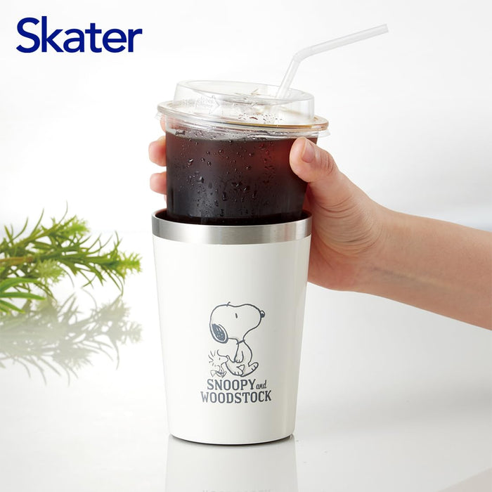 Skater Medium 400ml Stainless Steel Tumbler - Snoopy Design Insulated for Cold Coffee