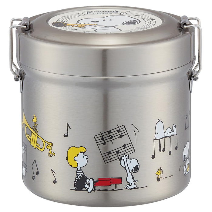 Boîte à lunch isotherme ultra-légère en acier inoxydable Skater 640 ml Snoopy Orchestra