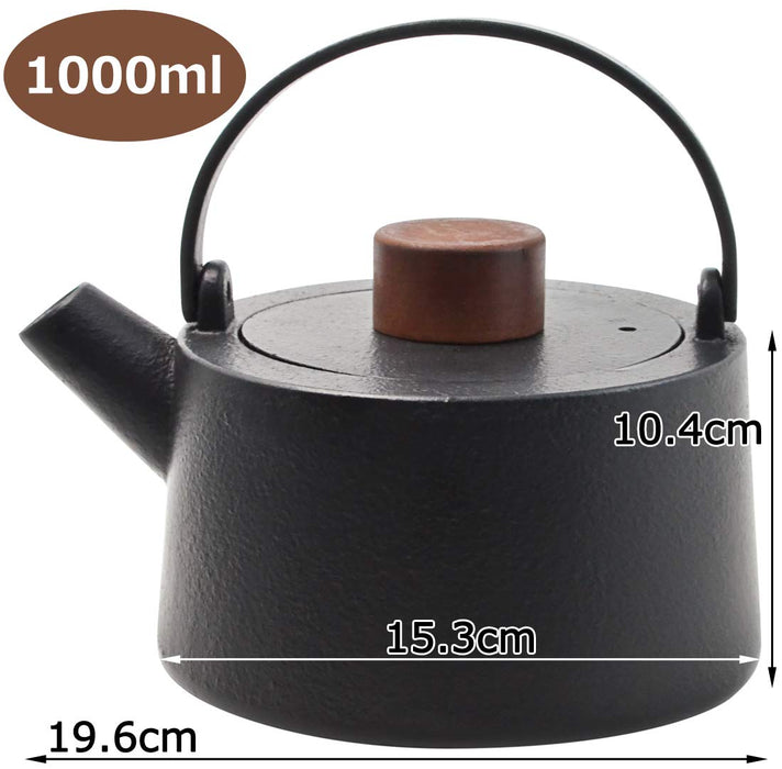 Skater ITP2 1000ml Black Iron Teapot and Tea Kettle