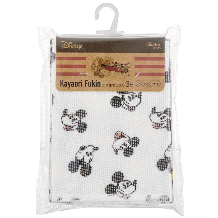 Skater Disney Mickey Mouse Fabric Dishcloth 30 X 30 cm 3-piece Set