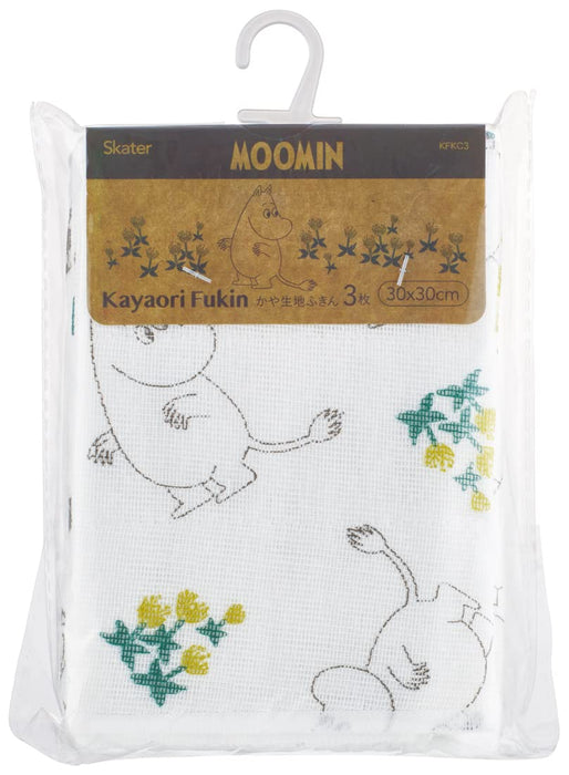 Skater Moomin Kaya Fabric Dishcloth 30x30cm 3-Piece Set KFKC3-A