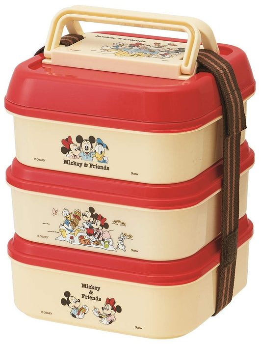 Skater Mickey & Friends 3 Tier Large Lunch Box for Picnic Disney 4.5L P23