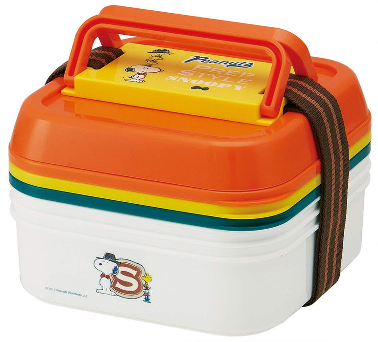 Skater Preppy Style Large 3 Tier Lunch Box Snoopy Peanuts Design 4.5L Soft Dome Lid P23
