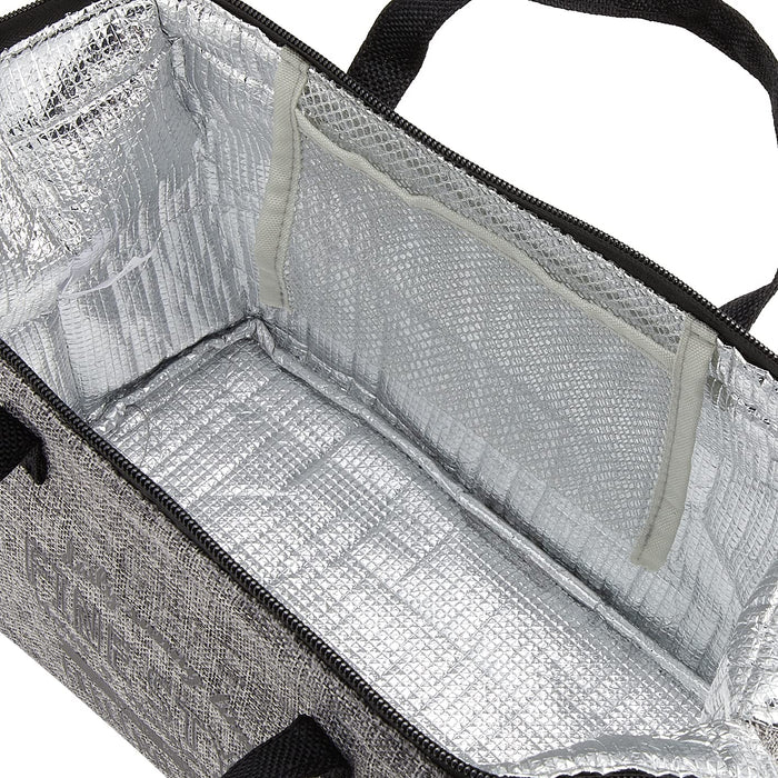 Skater Black Linen-Style Cooling Purse Lunch Bag Fits Large Boxes Size 26x13x19 cm Kgaj2