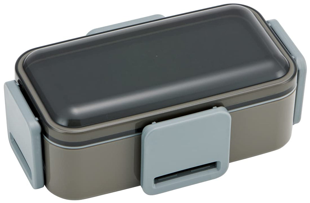 Skater Lunchbox für Herren, antibakteriell, 850 ml, groß, mit zwei Etagen, Anthrazit, hergestellt in Japan