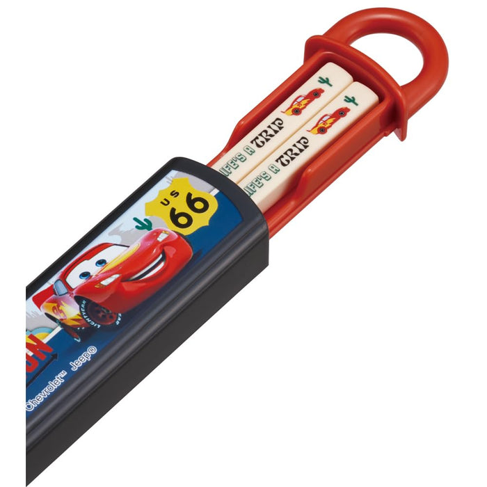 Skater Disney Cars 24 Lunch Box and Kids 16.5cm Antibacterial Chopsticks Set Easy Open Made in Japan