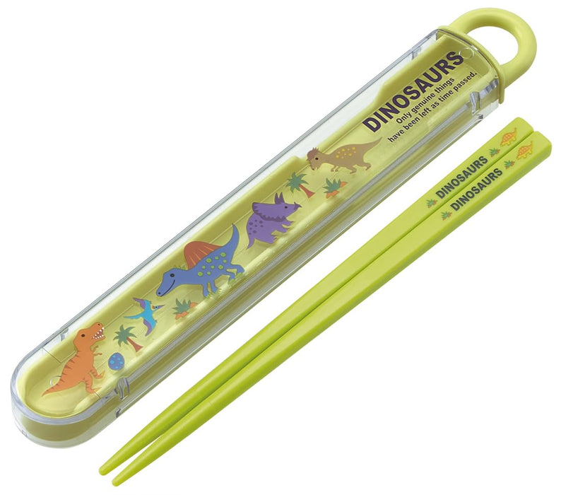 Skater Dinosaur Picture Book Lunch Box Set Easy Open 16.5cm Kids' Chopsticks Antibacterial Japan Made