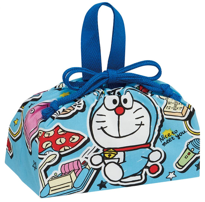 Lunchbox mit Kordelzug, Motiv: Skater Doraemon, hergestellt in Japan, KB7-A