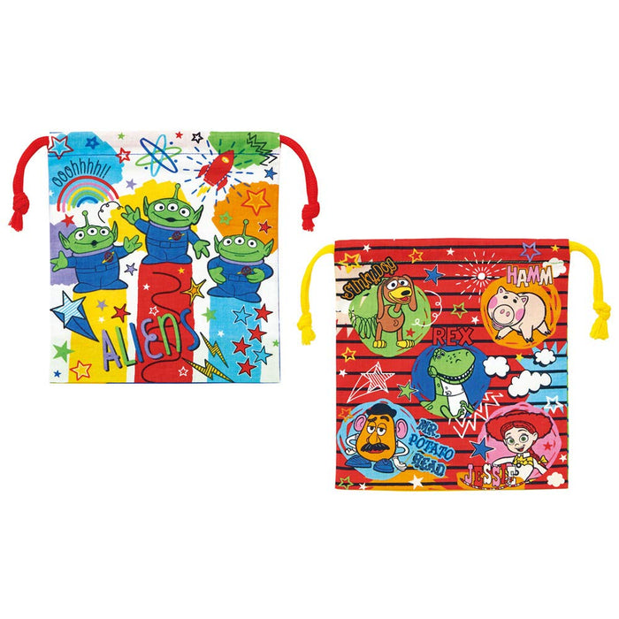 Skater Disney Toy Story 22 Lunch Box Drawstring Bag for Boys Set of 2 Made in Japan