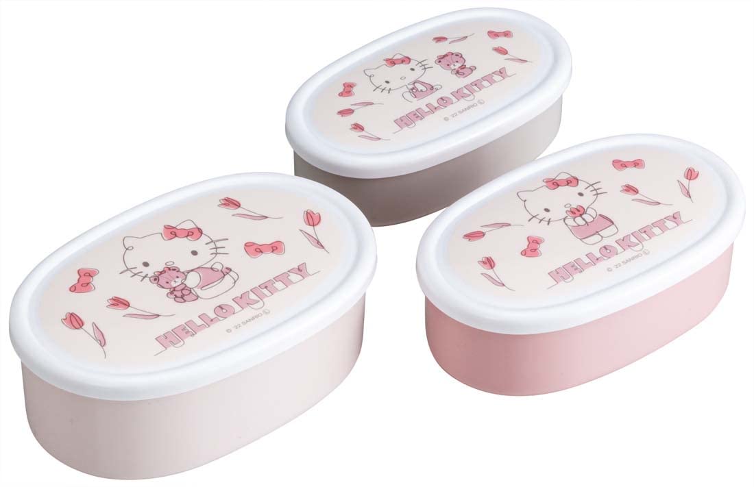 Skater Hello Kitty Lunch Box Set - 3 Japanese Made 860ml Sealed Containers- Japan Figure Store - #1 Bring To You The Best Japanese Goods