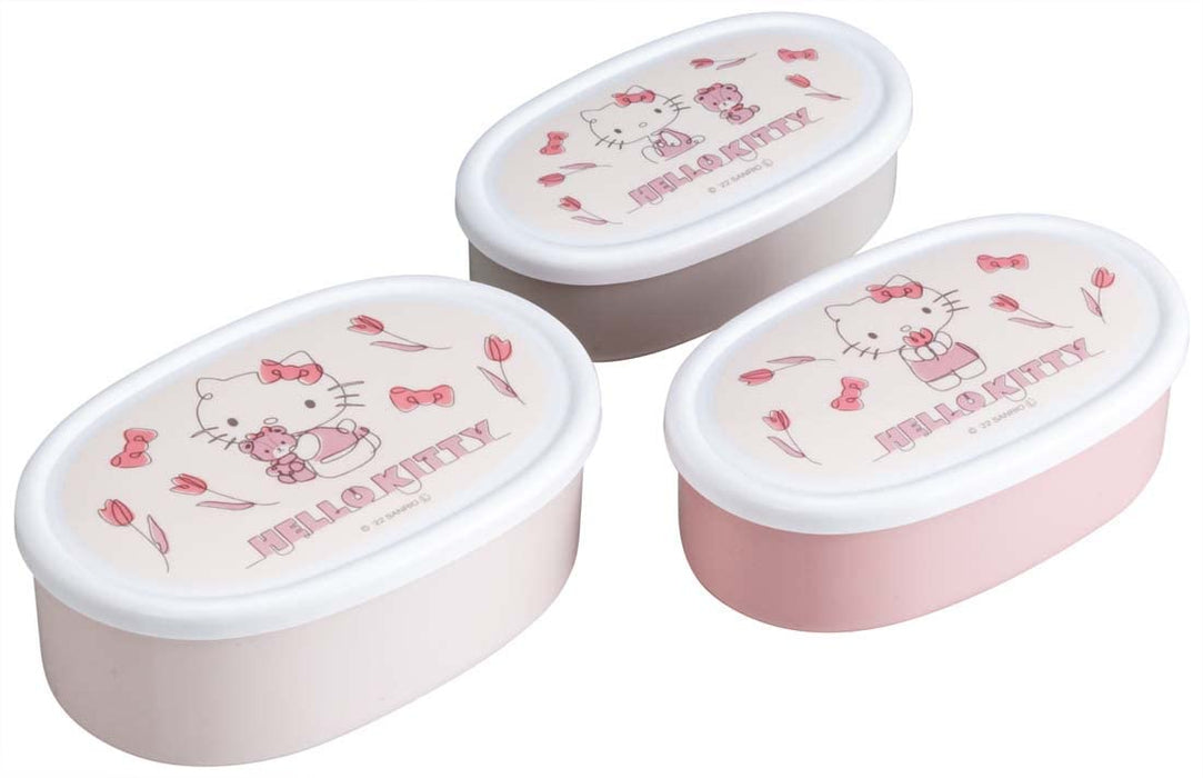 Skater Hello Kitty Lunch Box Set - 3 Japanese Made 860ml Sealed Containers