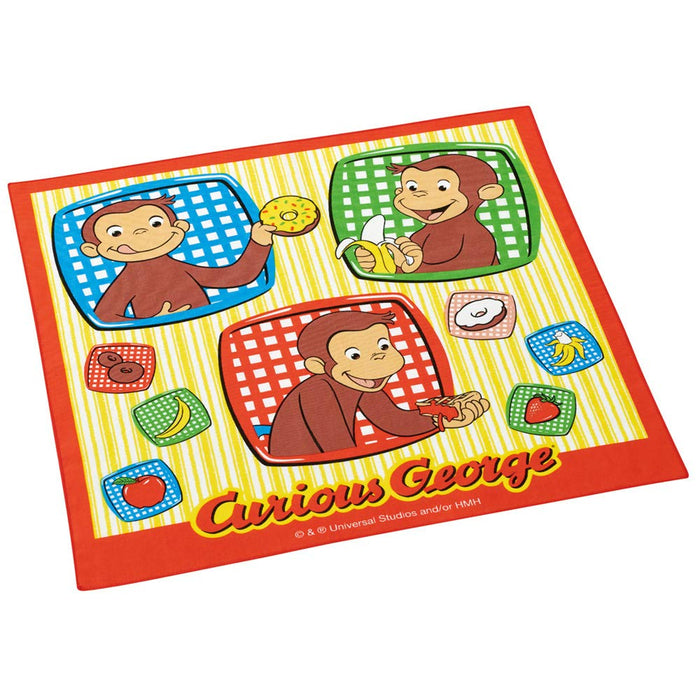 Skater Curious George Boy Lunch Box with 43x43cm Cloth Made in Japan